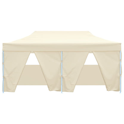 Gazebo Professionale Pieghevole con 4 Pareti 3x6m Acciaio Crema - homemem39