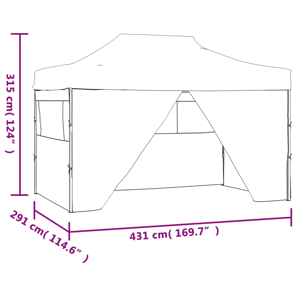 Tendone per Feste Pieghevole con 4 Pareti 3x4,5 m Bianco | homemem39