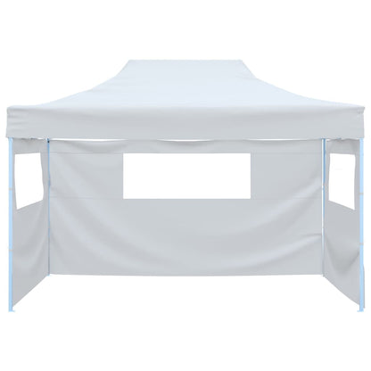 Tendone per Feste Pieghevole con 3 Pareti 291x413x315 cm Bianco | homemem39