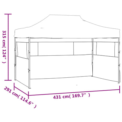 Tendone per Feste Pieghevole con 3 Pareti 291x413x315 cm Bianco | homemem39