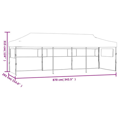Tenda Pieghevole Pop-Up con 5 Pareti Laterali 3x9 m Bianca - homemem39