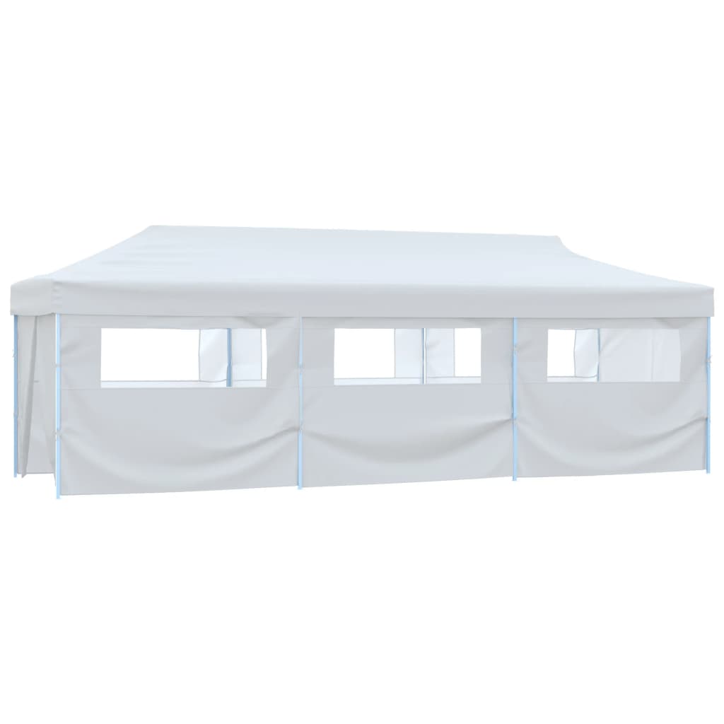 Tenda Pieghevole Pop-Up con 8 Pareti Laterali 3x9 m Bianca | homemem39