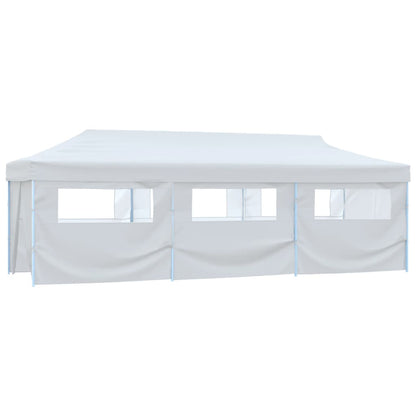 Tenda Pieghevole Pop-Up con 8 Pareti Laterali 3x9 m Bianca | homemem39