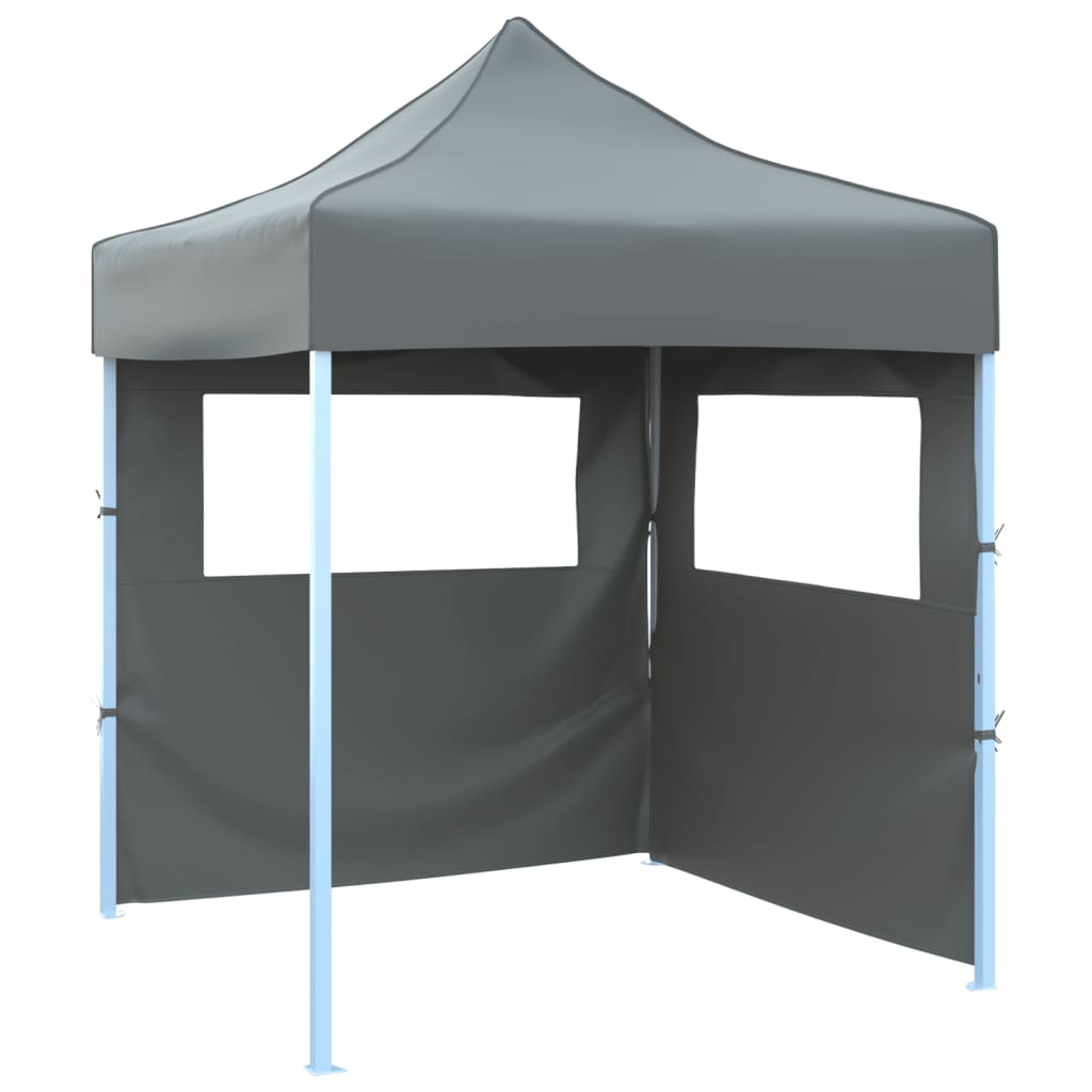 Gazebo Professionale Pieghevole 2 Pareti 2x2m Acciaio Antracite | homemem39