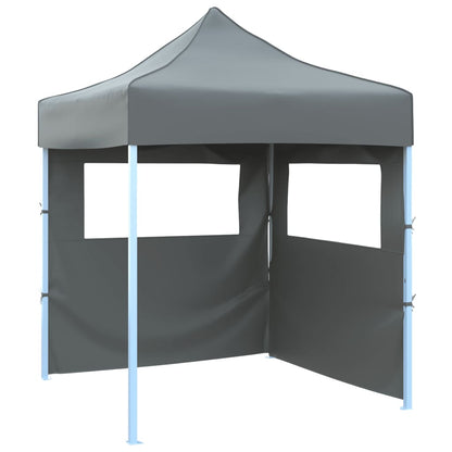 Gazebo Professionale Pieghevole 2 Pareti 2x2m Acciaio Antracite | homemem39