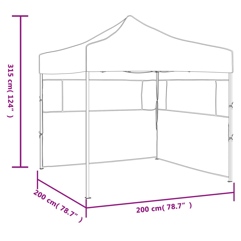 Gazebo Professionale Pieghevole 2 Pareti 2x2m Acciaio Antracite | homemem39