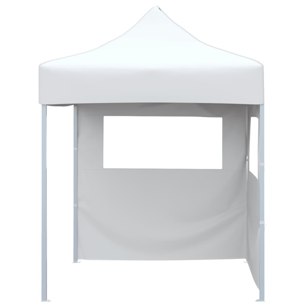 Gazebo Pieghevole Professionale 2 Pareti 2x2m Acciaio Bianco | homemem39