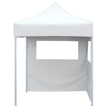 Gazebo Pieghevole Professionale 2 Pareti 2x2m Acciaio Bianco | homemem39