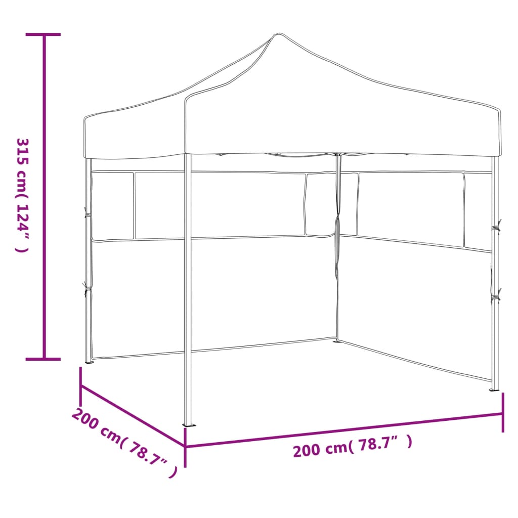 Gazebo Pieghevole Professionale 2 Pareti 2x2m Acciaio Bianco | homemem39