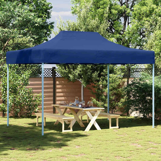 Gazebo Professionale Pieghevole 3x4m Acciaio Blu