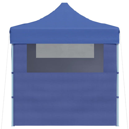 Gazebo Professionale Pieghevole con 3 Pareti 3x4m Acciaio Blu - homemem39