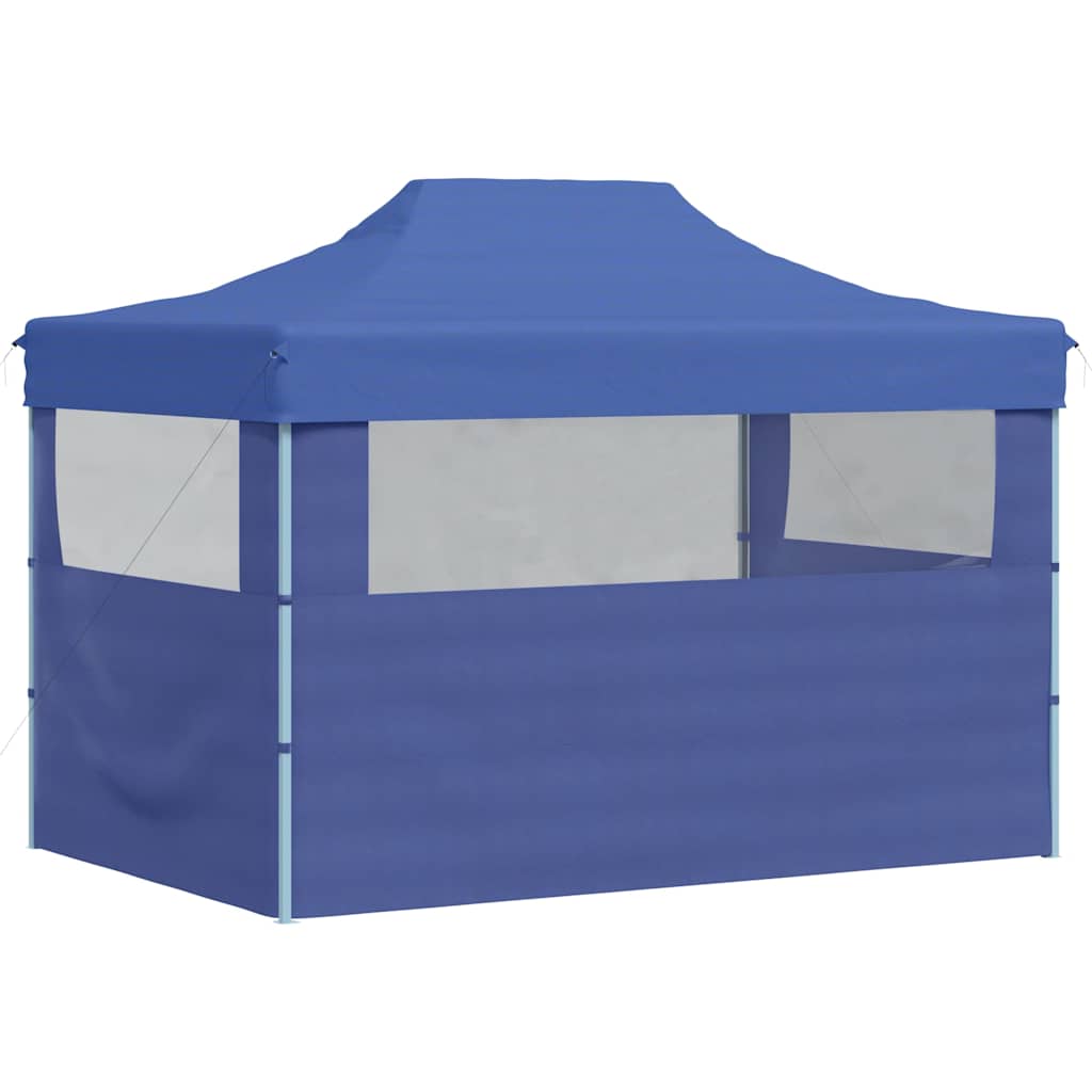 Gazebo Professionale Pieghevole con 3 Pareti 3x4m Acciaio Blu | homemem39