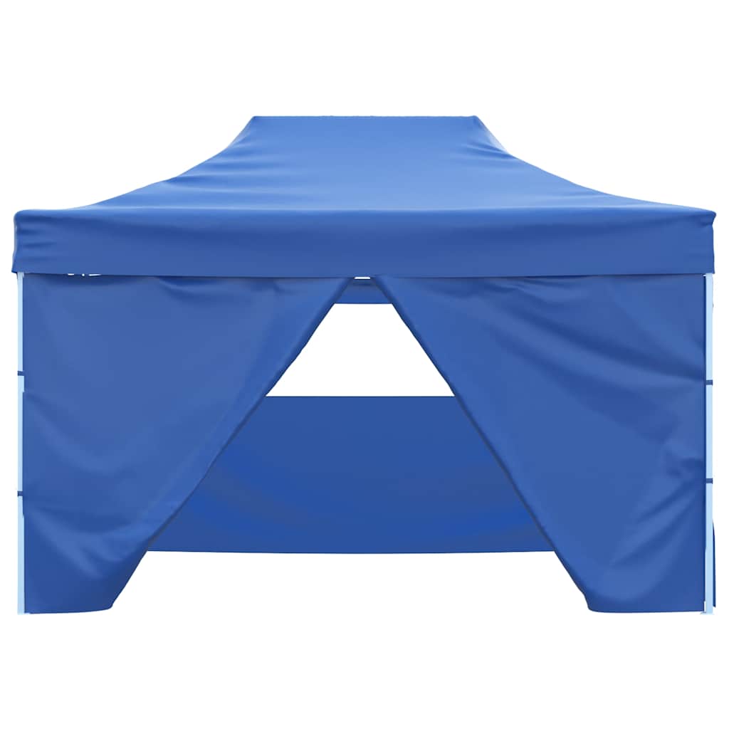 Gazebo Professionale Pieghevole con 4 Pareti 3x4 m Acciaio Blu | homemem39