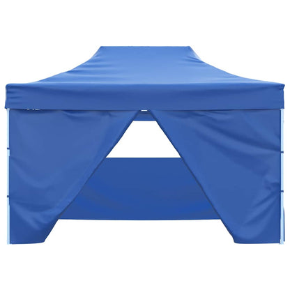 Gazebo Professionale Pieghevole con 4 Pareti 3x4 m Acciaio Blu | homemem39
