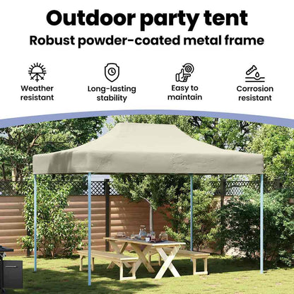 Gazebo Professionale Pieghevole 3x4m Acciaio Crema - homemem39
