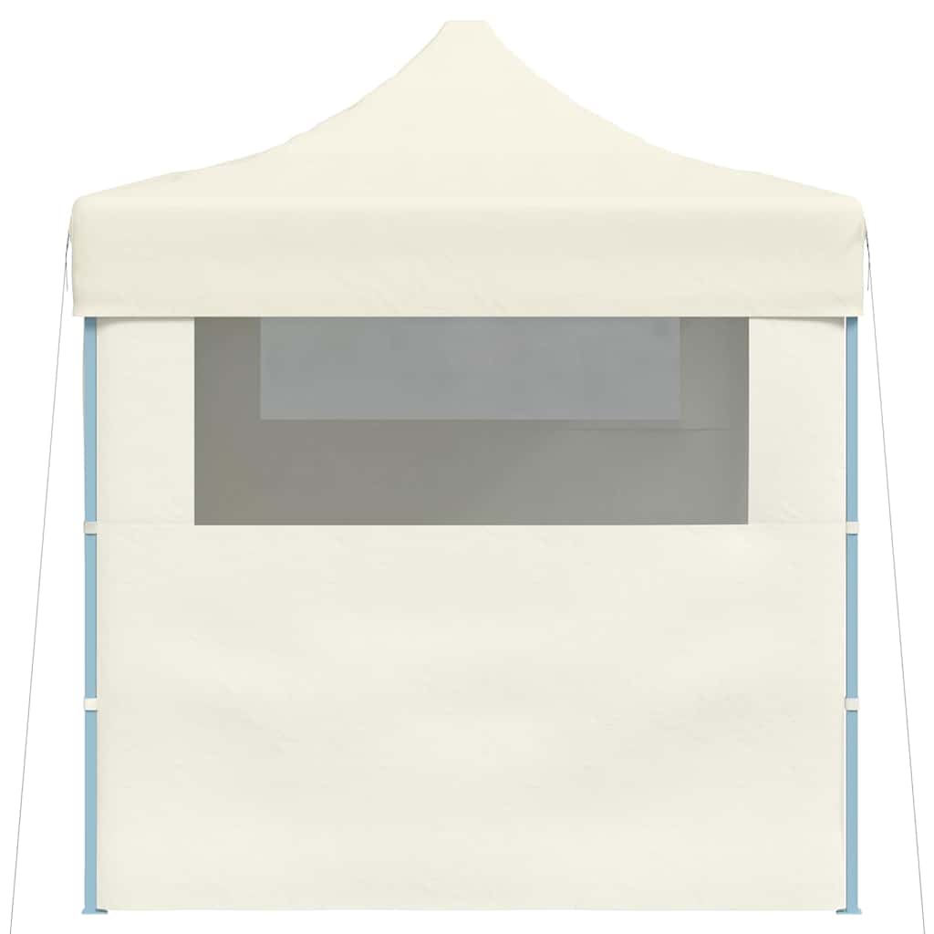 Gazebo Professionale Pieghevole con 3 Pareti 3x4m Acciaio Crema