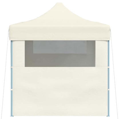 Gazebo Professionale Pieghevole con 3 Pareti 3x4m Acciaio Crema