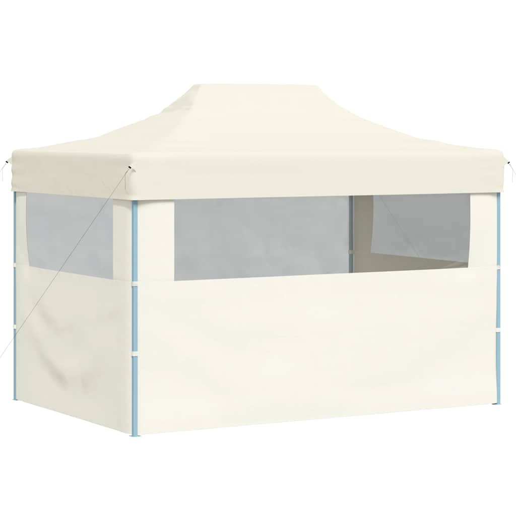 Gazebo Professionale Pieghevole con 3 Pareti 3x4m Acciaio Crema | homemem39