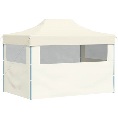 Gazebo Professionale Pieghevole con 3 Pareti 3x4m Acciaio Crema | homemem39