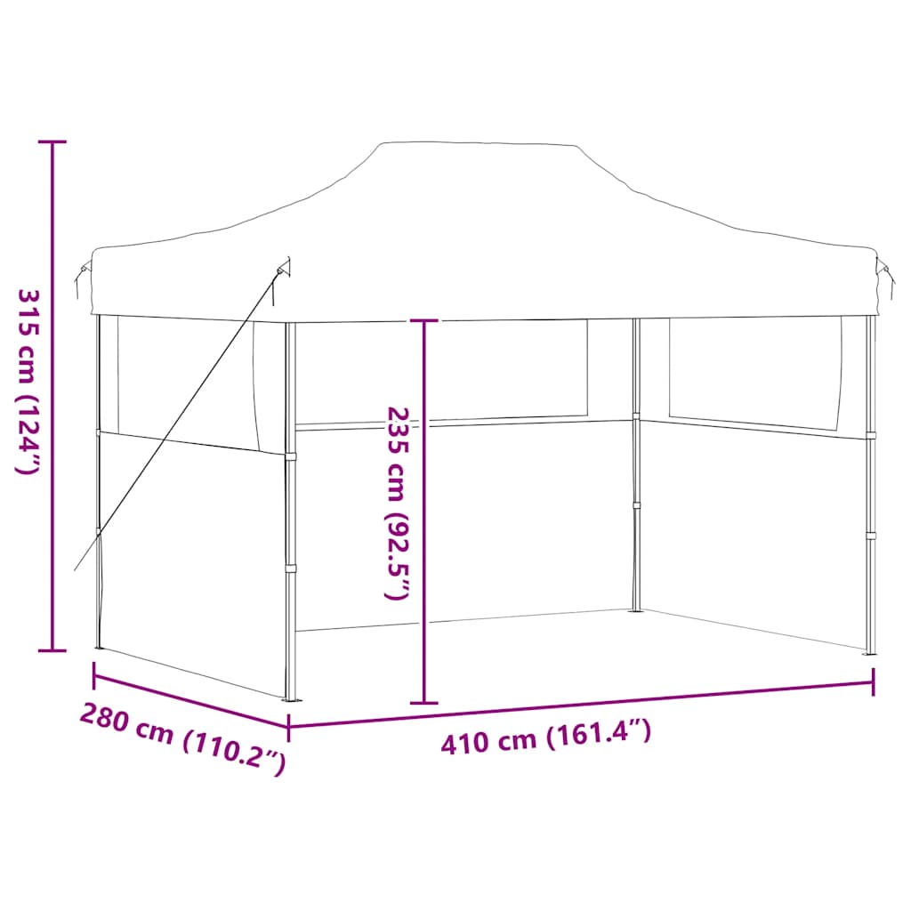 Gazebo Professionale Pieghevole con 3 Pareti 3x4m Acciaio Crema - homemem39