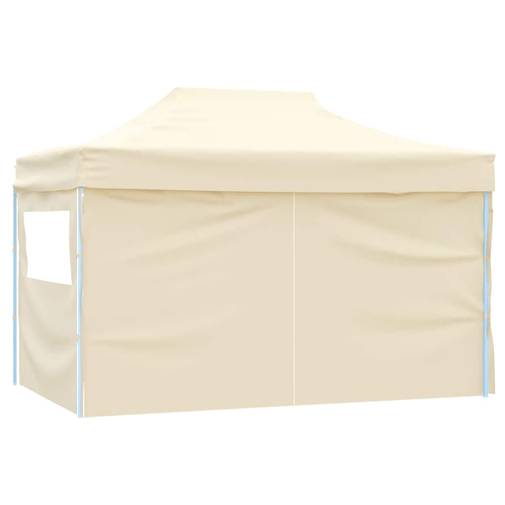 Gazebo Professionale Pieghevole con 4 Pareti 3x4m Acciaio Crema - homemem39