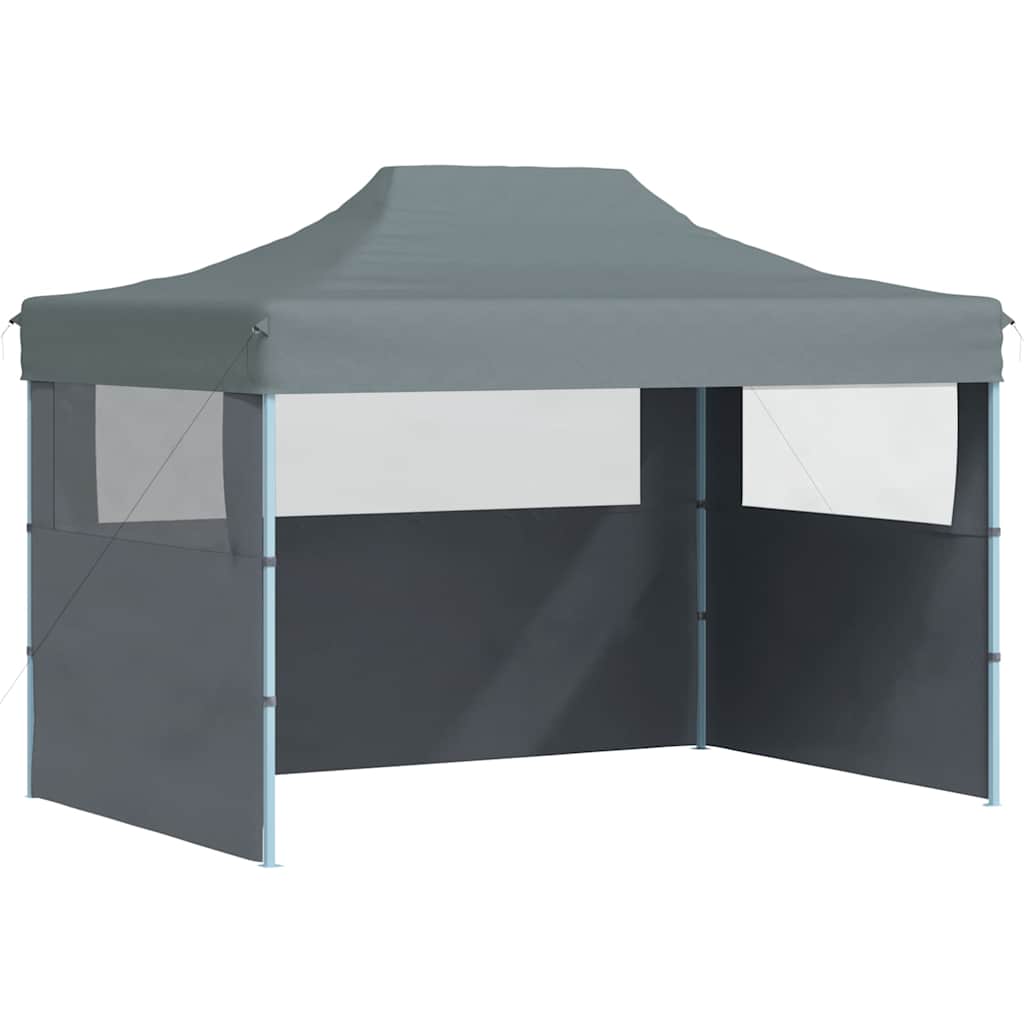 Gazebo Professionale Pieghevole 3 Pareti 3x4m Acciaio Antracite