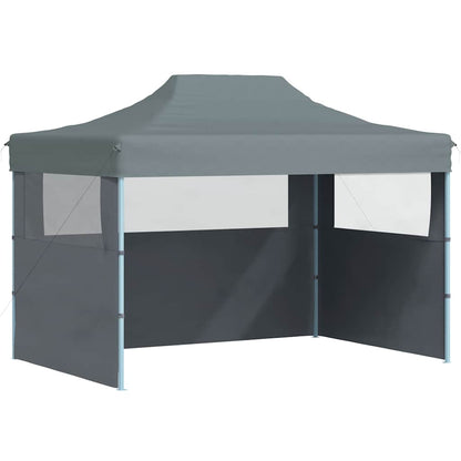 Gazebo Professionale Pieghevole 3 Pareti 3x4m Acciaio Antracite