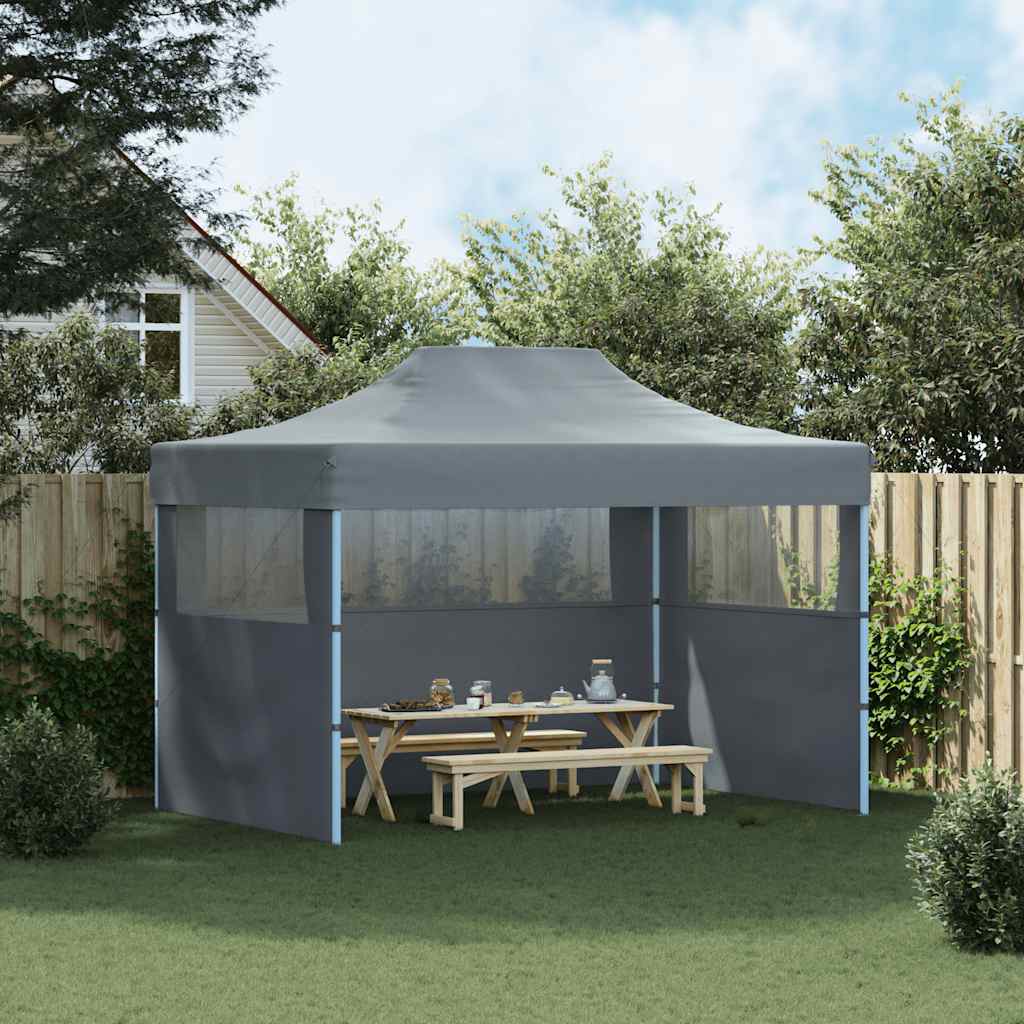 Gazebo Professionale Pieghevole 3 Pareti 3x4m Acciaio Antracite | homemem39