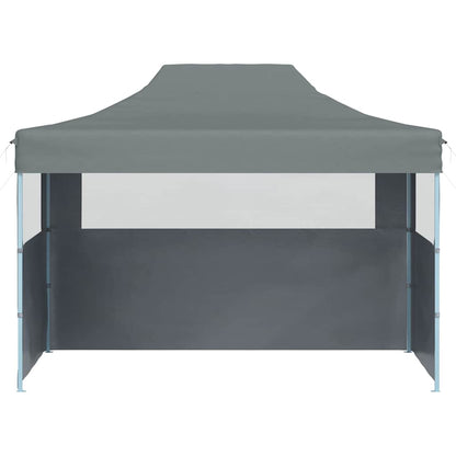 Gazebo Professionale Pieghevole 3 Pareti 3x4m Acciaio Antracite