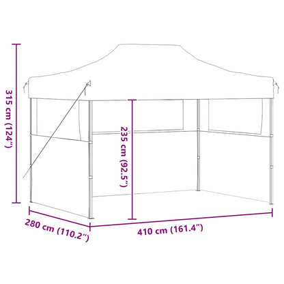 Gazebo Professionale Pieghevole 3 Pareti 3x4m Acciaio Antracite | homemem39