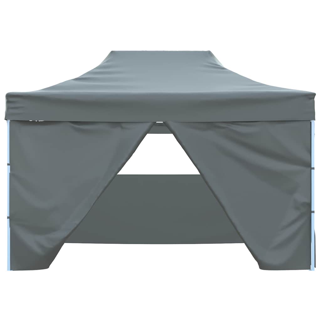 Gazebo Professionale Pieghevole 4 Pareti 3x4m Acciaio Antracite