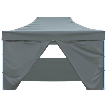 Gazebo Professionale Pieghevole 4 Pareti 3x4m Acciaio Antracite