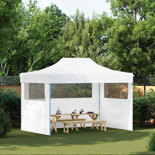 Gazebo Professionale Pieghevole 3 Pareti 280x410x315 cm Bianco