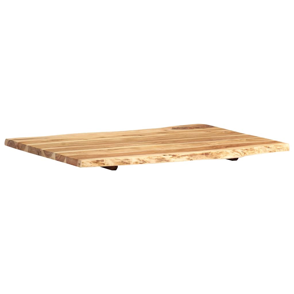 Piano del Tavolo in Legno Massello di Acacia 80x(50-60)x2,5 cm