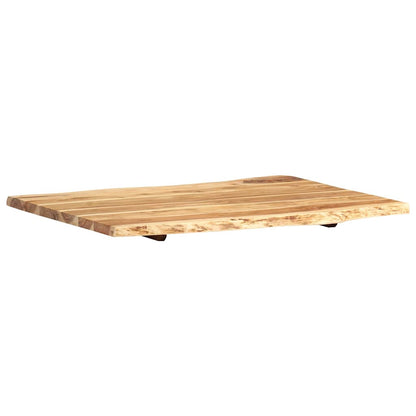 Piano del Tavolo in Legno Massello di Acacia 80x(50-60)x2,5 cm