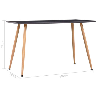 Tavolo da Pranzo Grigio e Rovere 120x60x74 cm in MDF | homemem39