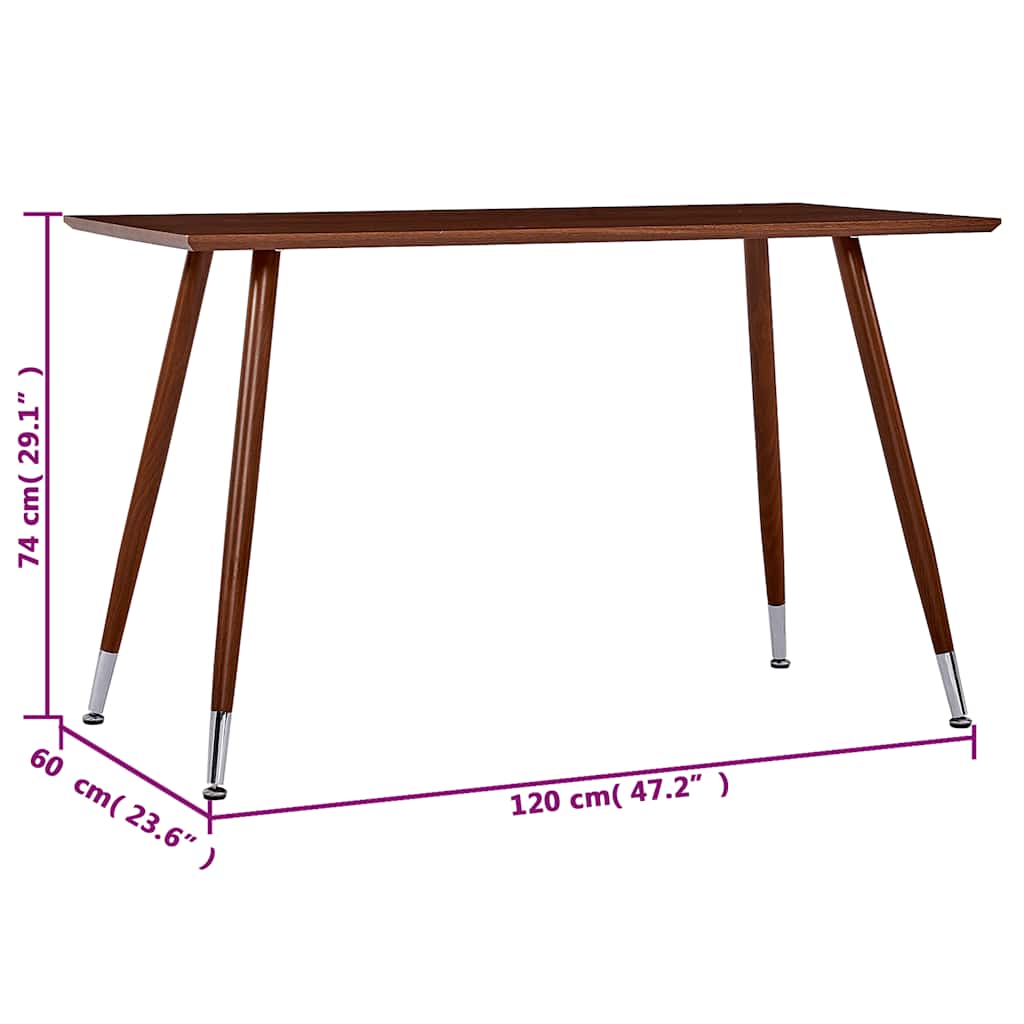 Tavolo da Pranzo Marrone 120x60x74 cm in MDF | homemem39