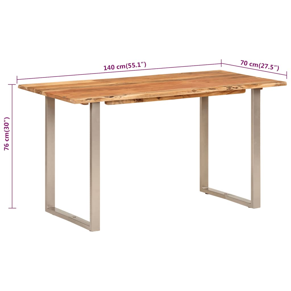 Tavolo da Pranzo 140x70x76 cm in Legno Massello di Acacia - homemem39