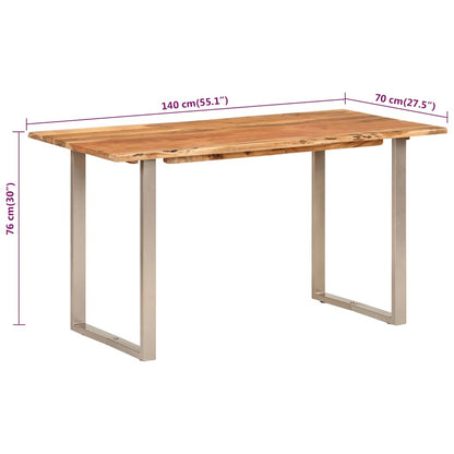 Tavolo da Pranzo 140x70x76 cm in Legno Massello di Acacia - homemem39