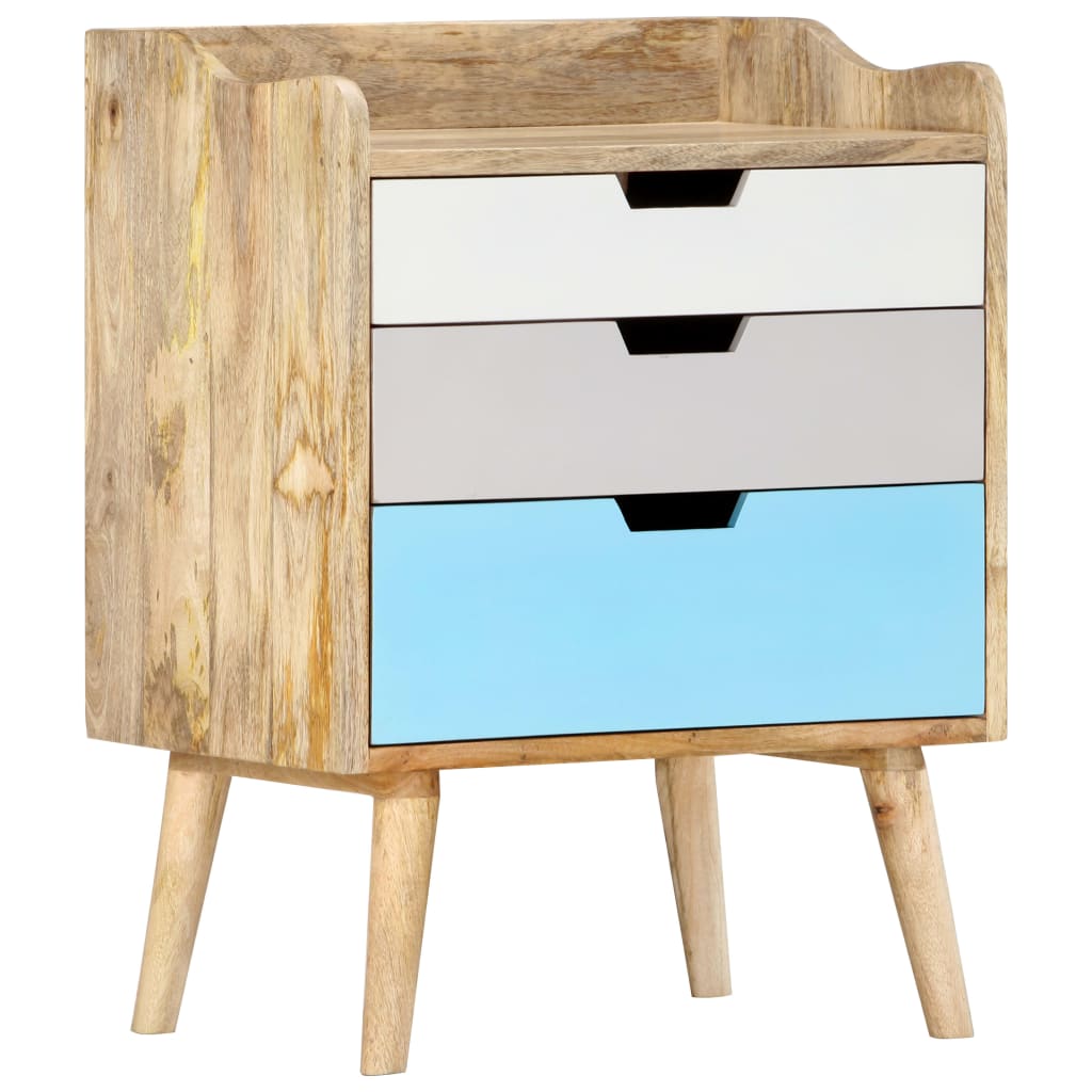 Comodino 47x35x63 cm in Legno Massello di Mango - homemem39