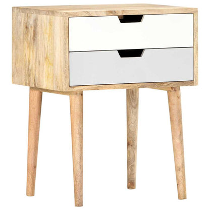 Comodino 47x35x59 cm in Legno Massello di Mango