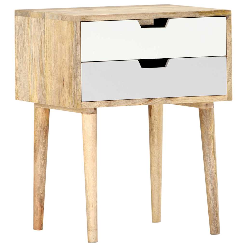Comodino 47x35x59 cm in Legno Massello di Mango