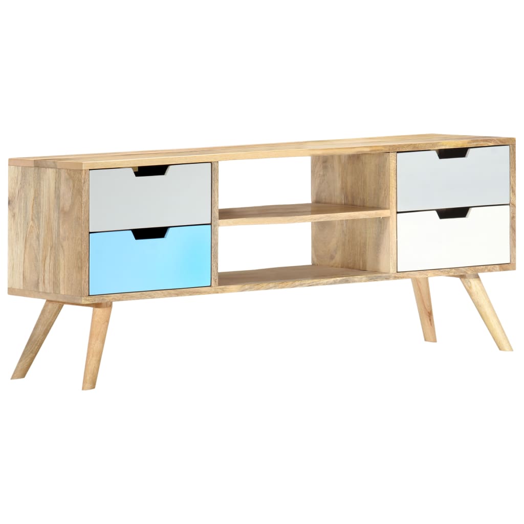 Mobile Porta TV 110x35x48 cm Legno Massello di Mango | homemem39