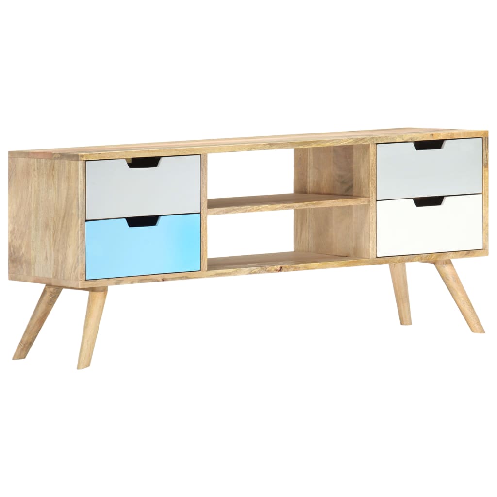 Mobile Porta TV 110x35x48 cm Legno Massello di Mango | homemem39