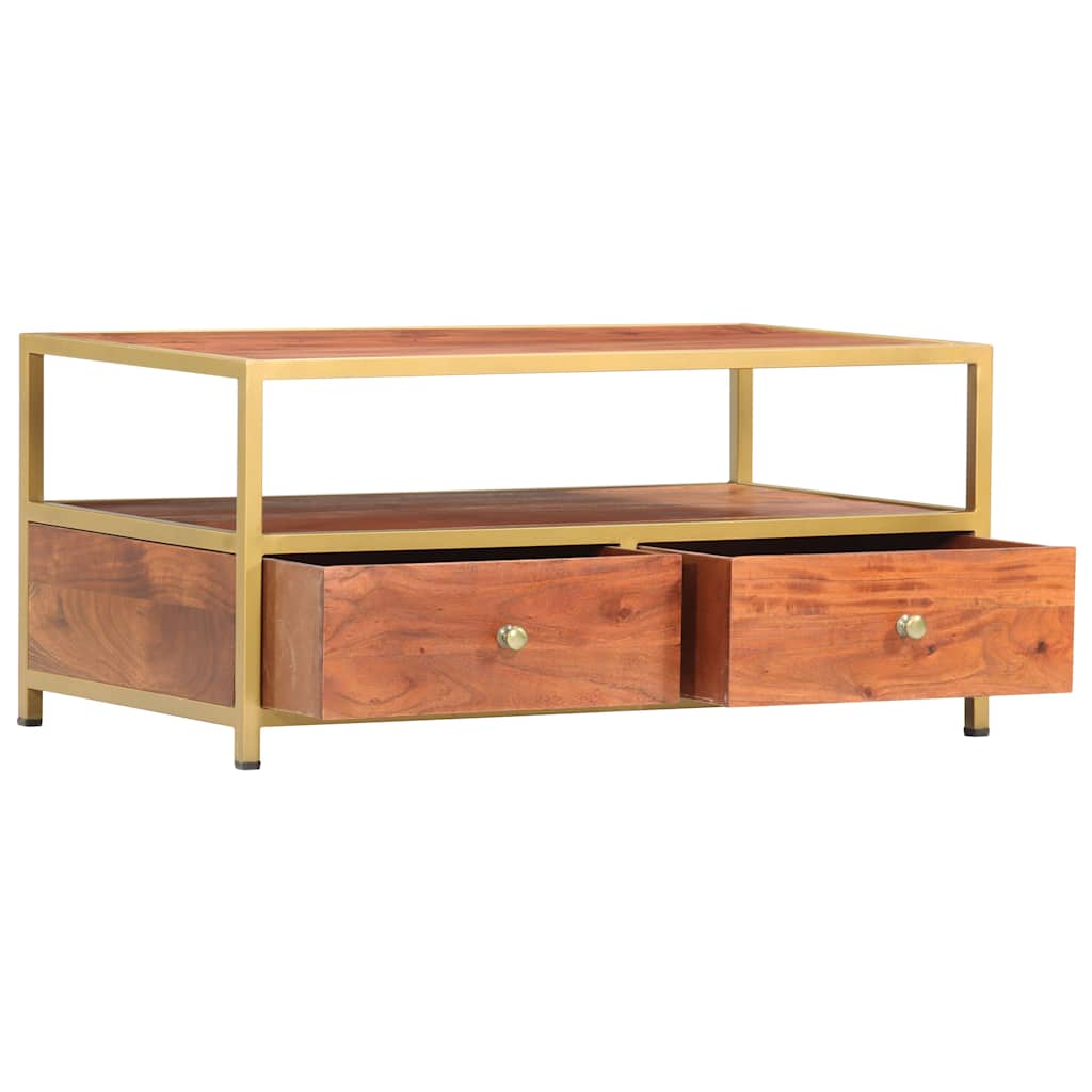 Tavolino da Salotto 90x50x40 cm in Legno Massello di Acacia