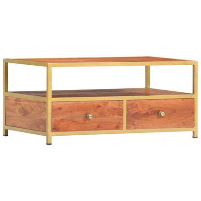 Tavolino da Salotto 90x50x40 cm in Legno Massello di Acacia