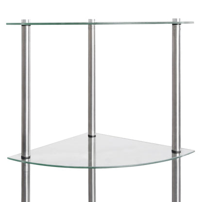 Scaffale a 6 Livelli Trasparente 30x30x160 cm Vetro Temperato | homemem39