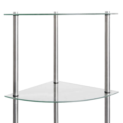 Scaffale a 6 Livelli 30x30x160 cm vetro temperato