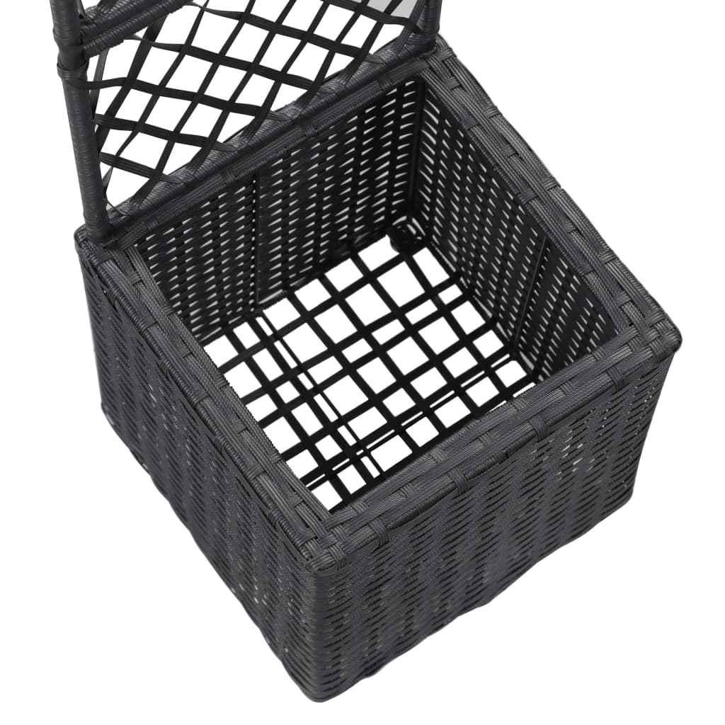 Letto Rialzato con Traliccio 1 Vaso 30x30x107cm Polyrattan Nero | homemem39