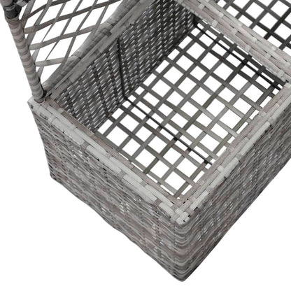 Letto Rialzato a Traliccio 2 Vasi 58x30x107cm Polyrattan Grigio - homemem39